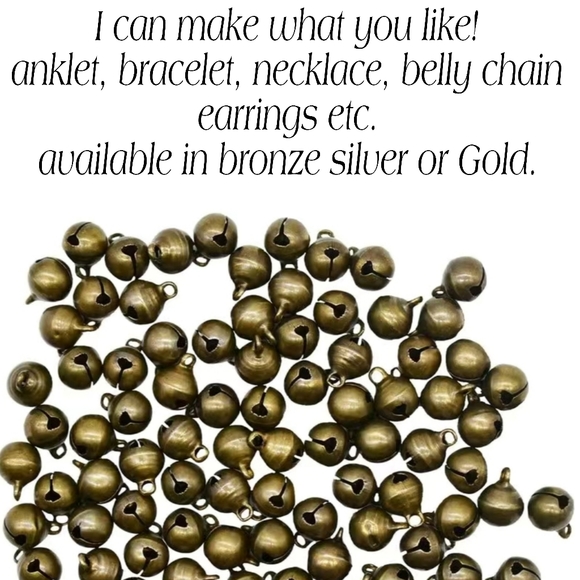 BOHO BELLS. CUSTOM JEWELRY anklet,bracelet,necklace,belly chain,EARRINGS ETC. - Picture 1 of 4